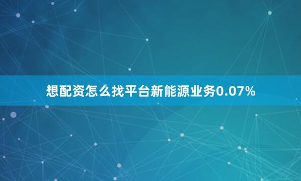 想配资怎么找平台新能源业务0.07%